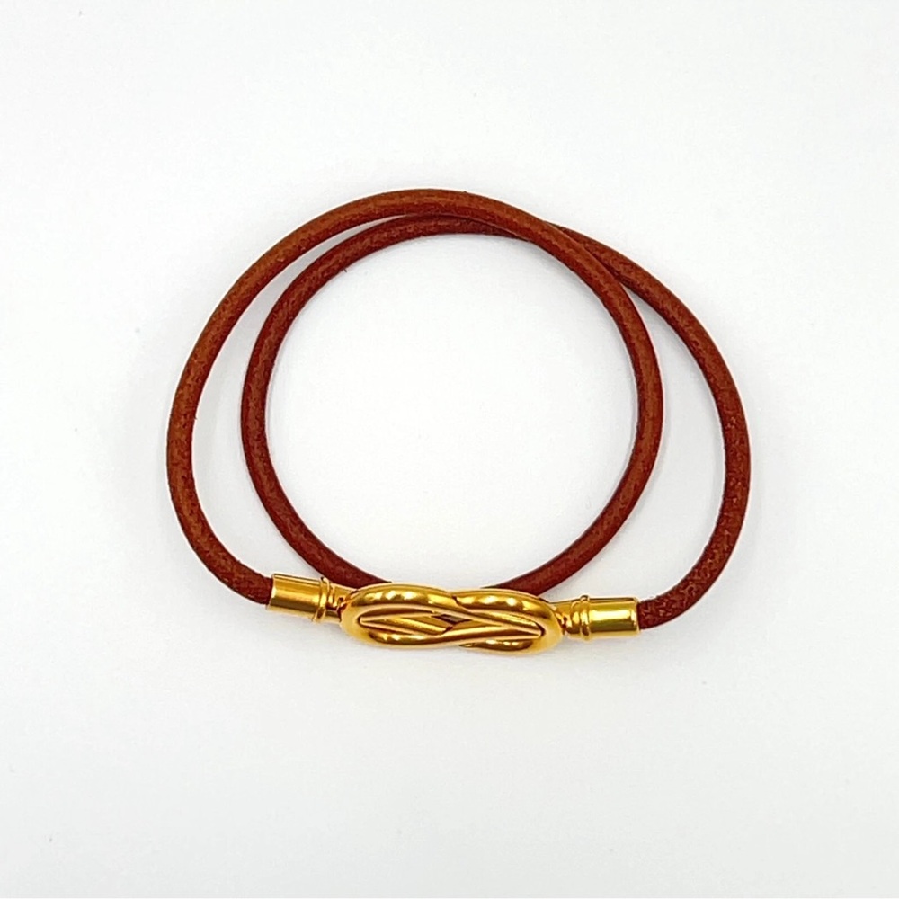 Hermes 2-row Atame Leather Bracelet - Picture 6 of 12